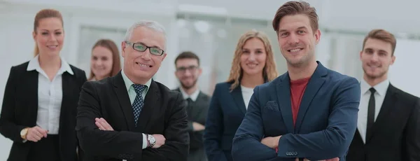 The team of the successful people with their boss — Stock Photo, Image