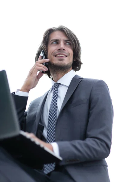 Closeup.successful hombre de negocios hablando por teléfono —  Fotos de Stock