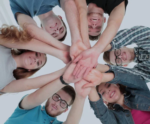 Takım ve güvenilirlik kavramı: öğrenciler ayakta oluşan bir ekip — Stok fotoğraf