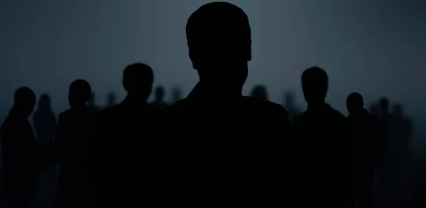 black silhouettes of business people