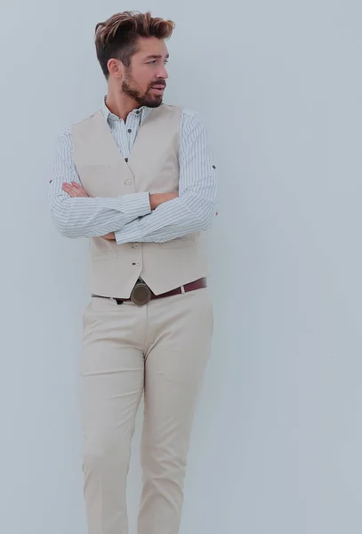 Hombre guapo en traje ligero con estilo —  Fotos de Stock