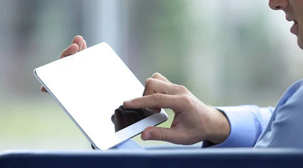 Businessman holding digital tablet, closeup — Stock Photo, Image