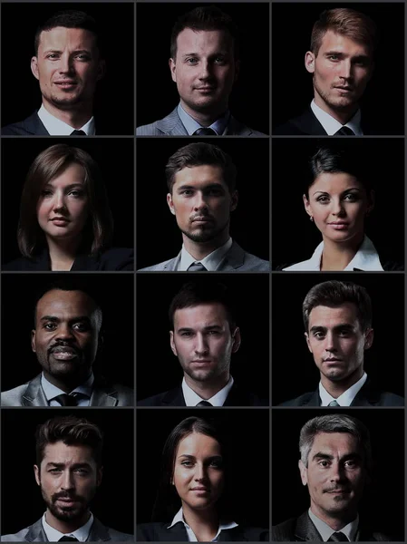 Collage verschiedene Gesichter Ausdruck Menschen Konzept — Stockfoto
