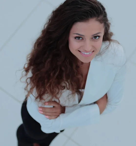 Close up retrato de mulher de negócios bem sucedida isolado no whit — Fotografia de Stock