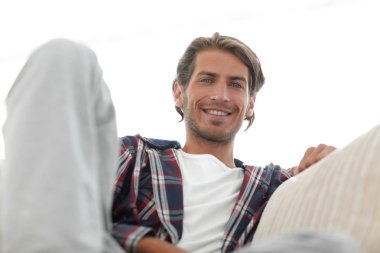 başarılı modern adam. Fotoğraf arka planda