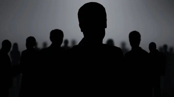 Black silhouettes of business people — Stock Photo, Image
