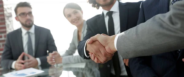 Background image of handshake of business partners — Stock Photo, Image