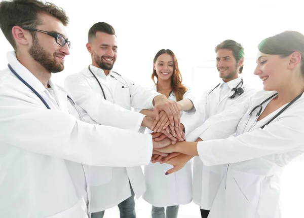 group of medical interns shows their unity