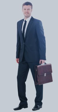 Beyaz izole gülümseyen iş adamı