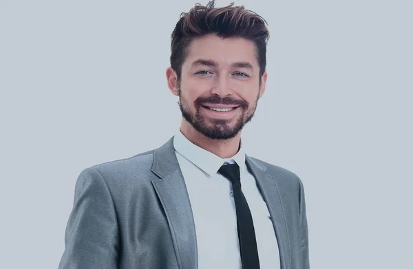 Retrato de feliz hombre de negocios sonriente, aislado sobre fondo blanco —  Fotos de Stock