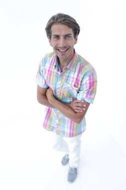 Başarılı modern adam. beyaz üzerine izole