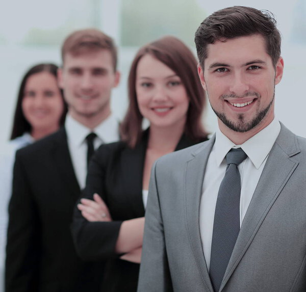 Successful business group working at the office