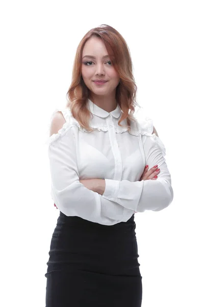 Modieuze portret van mooie jonge zakenvrouw — Stockfoto