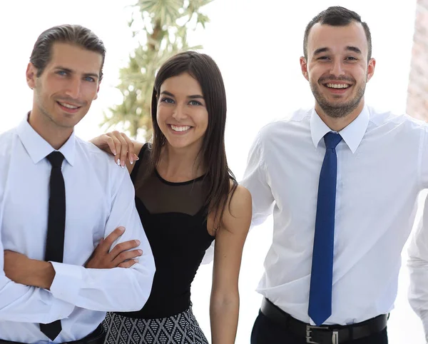 Close-up van een gelukkig business team van mensen. — Stockfoto