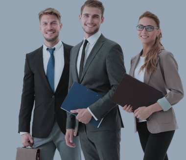 Grup emin seyir mutlu ve başarılı iş adamları