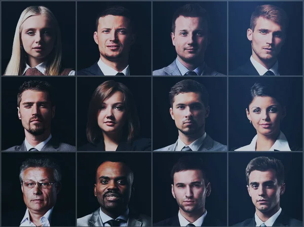 Collage verschiedene Gesichter Ausdruck Menschen Konzept — Stockfoto