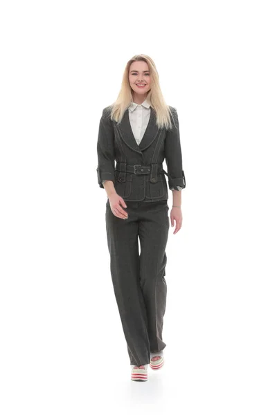 Confident business woman walking forward. — Stock Photo, Image