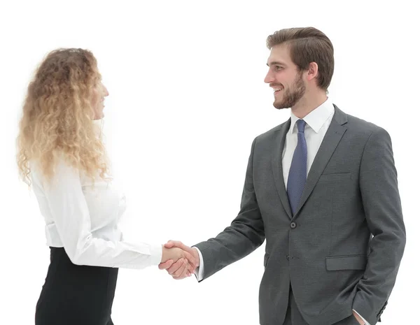 Handshake of a businessman and business woman. — Stock Photo, Image