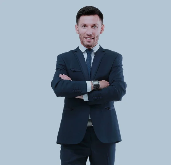 Retrato de un hombre de negocios sonriente. Aislado sobre blanco — Foto de Stock