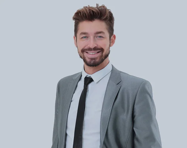 Retrato de un hombre de negocios guapo sonriente sobre fondo blanco — Foto de Stock