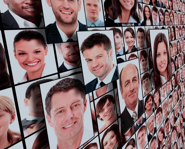 Muitos retratos isolados de pessoas — Fotografia de Stock