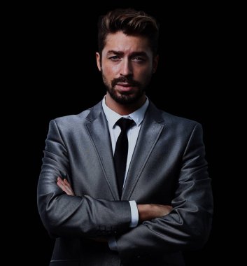 yakışıklı işadamı kameraya bakıyor