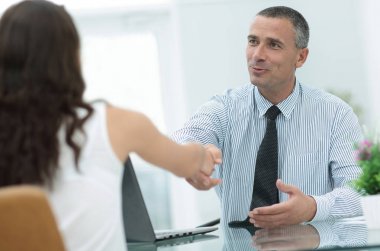 closeup.Handshake Yöneticisi ve istemci