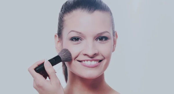 Young girl apply makeup — Stock Photo, Image