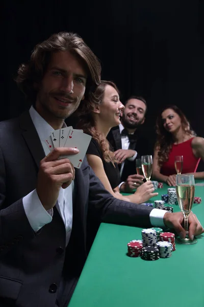 Grupo de siniestros jugadores de poker —  Fotos de Stock