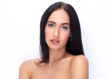 genç kadın kapatmak yüz Güzellik Portresi