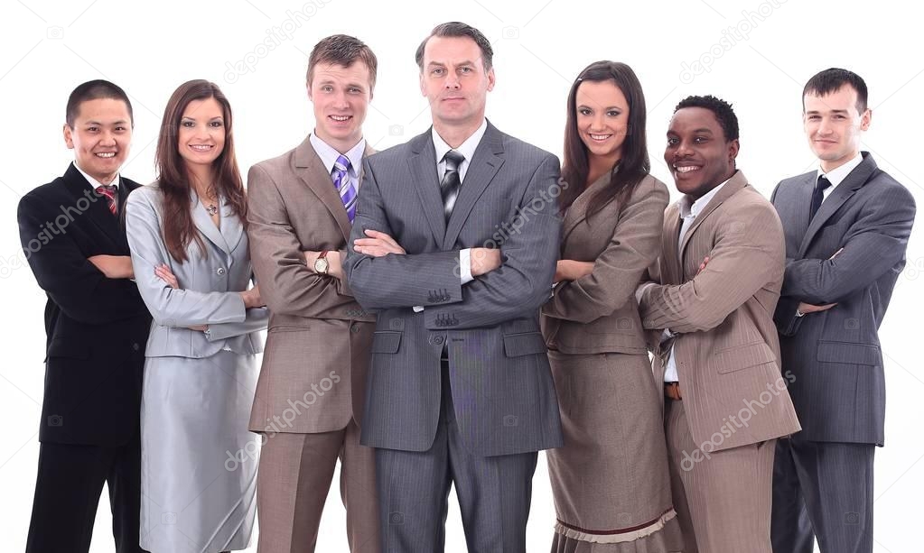 businessman and professional multinational business team