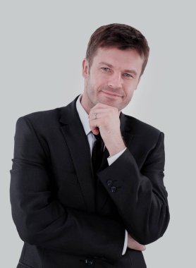 Beyaz izole gülümseyen iş adamı