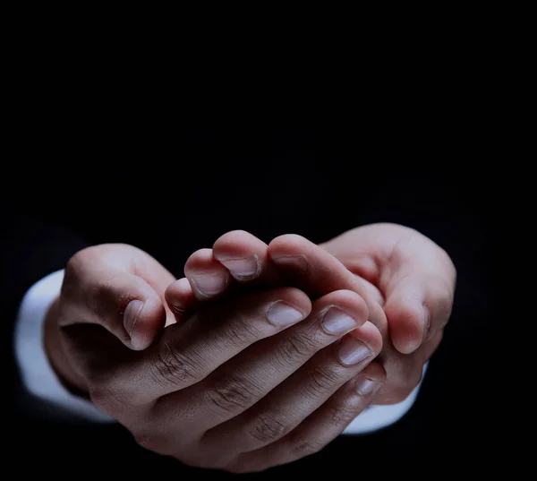 Male hands as if holding something. — Stock Photo, Image