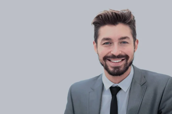 Retrato de um homem de negócios bonito sorridente sobre backgrou branco — Fotografia de Stock