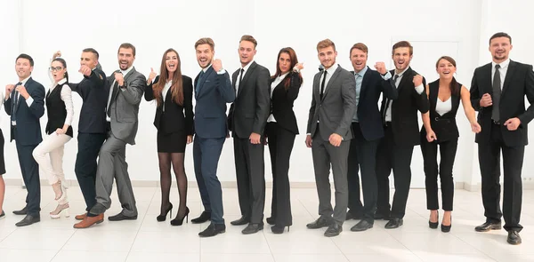 Leader with creative business team — Stock Photo, Image