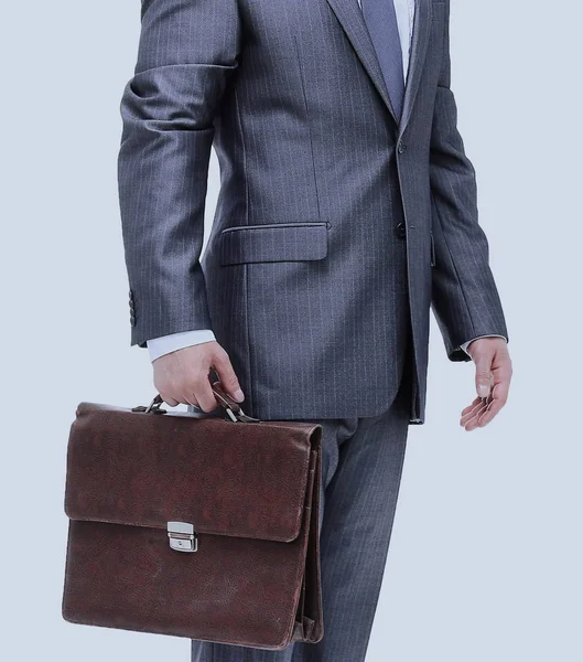 Επιχειρηματία σε γκρι κοστούμι — Φωτογραφία Αρχείου