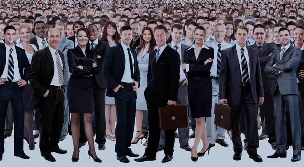 Grande gruppo di persone a tutta lunghezza isolato su bianco — Foto Stock