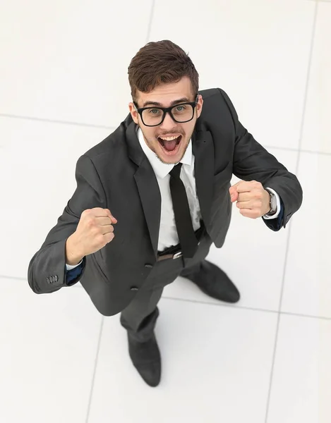 Empresário celebrando o sucesso , — Fotografia de Stock