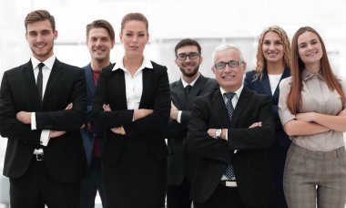 önde gelen bir iş takım closeup portresi.