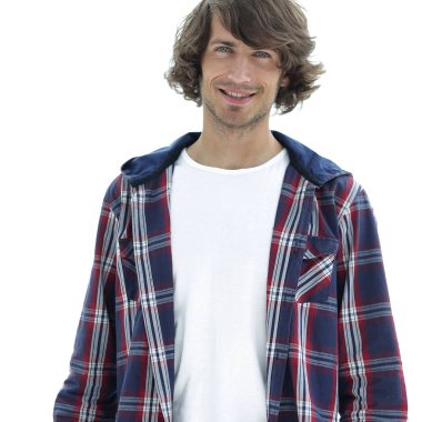 ekose gömlekli şık adam.