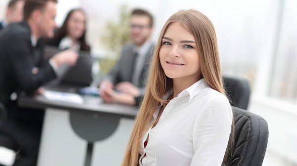 young business woman in office