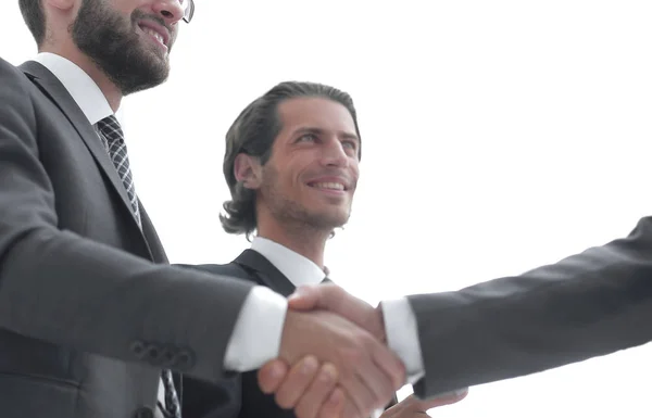 Imagem cortada de empresários apertando as mãos — Fotografia de Stock