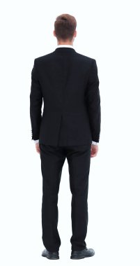 arka görüş. Kendine güvenen genç işadamı.