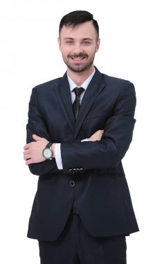 Takım elbiseli kendinden emin bir iş adamının portresi.