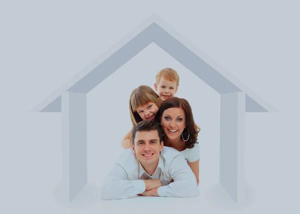 Happy family in their own home concept. Royalty Free Stock Photos