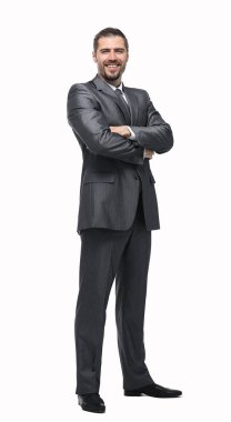 Kendine güvenen işadamı tam growth.portrait içinde