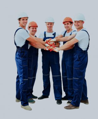 Grup profesyonel inşaat işçileri