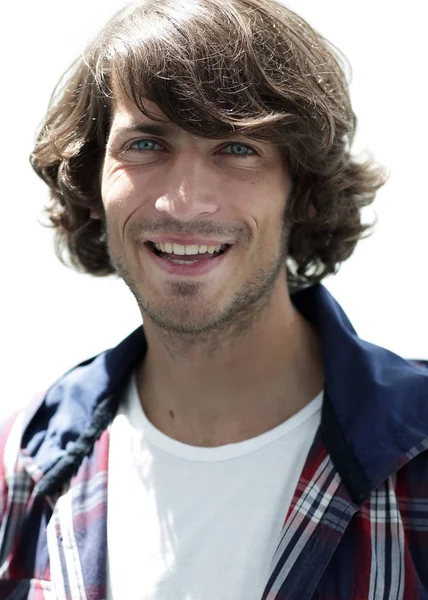 Retrato. cara elegante em uma camisa xadrez. close-up . — Fotografia de Stock