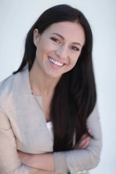 Close-up gezicht van een succesvolle jonge vrouw. — Stockfoto