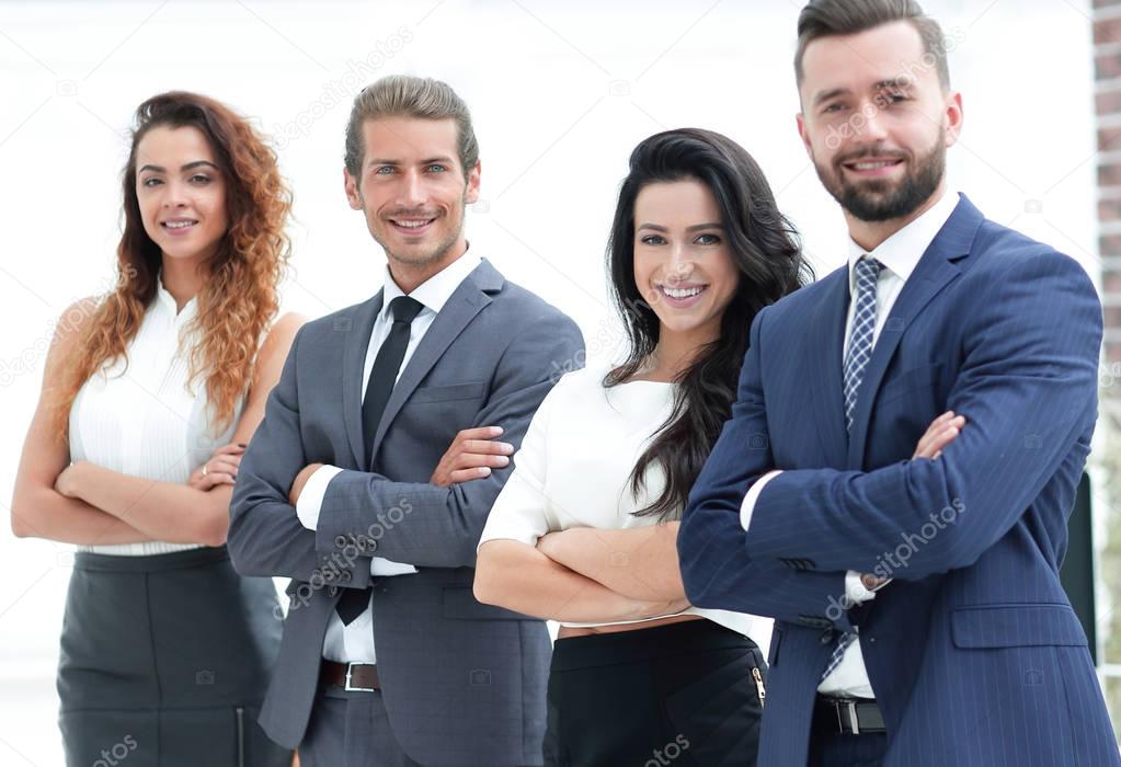 group of smiling business people